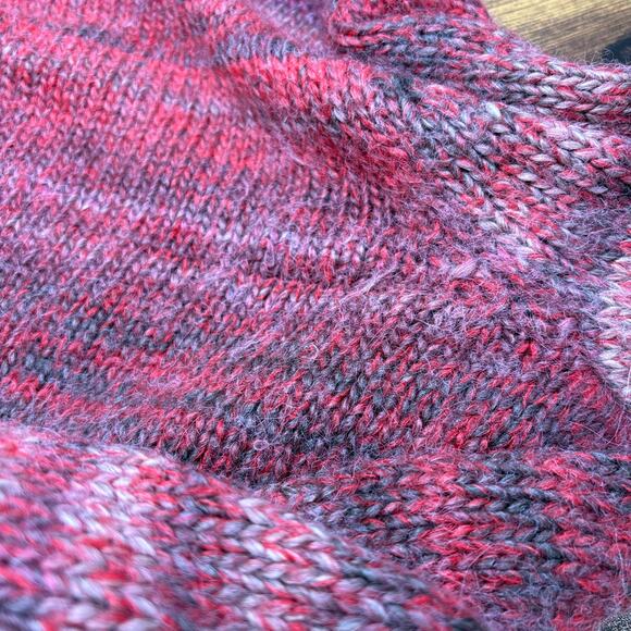 Kenar Woman Size 1X Cardigan Sweater Red Pink Wool Alpaca Blend Long Open Front - Picture 3 of 15